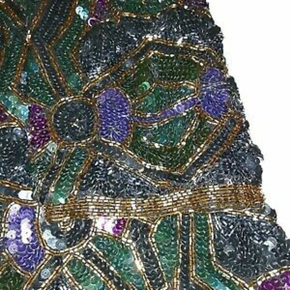 VTG 80's Heavy Solid Beading Lined Top L-XL - Picture 4 of 5